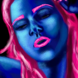 wdpneon drawing girl neon pink